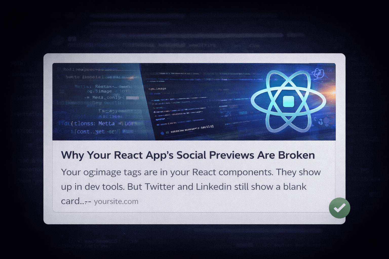 Working social media preview card - The payoff